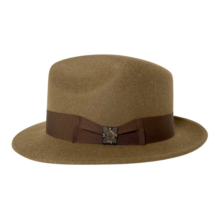 Short Brim Panama Hat Handmade from 100% Oaxacan Wool - Brown - Stockyard X 'The Leather Store'