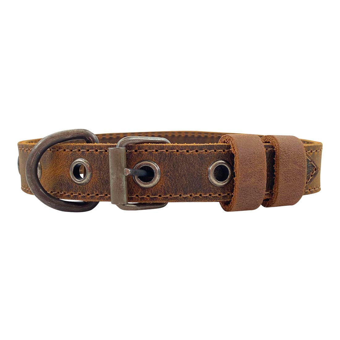 Rustic Slim Dog Collar - Stockyard X 'The Leather Store'