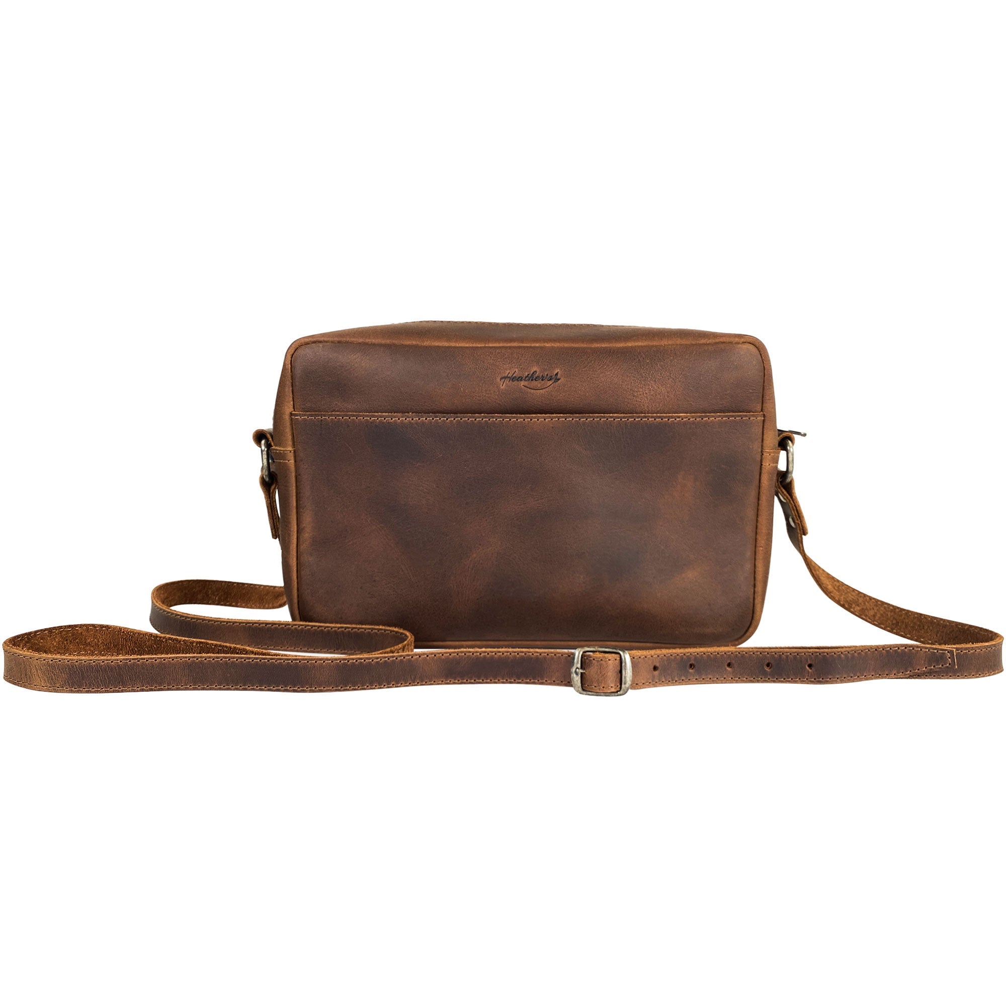 Heather's Rectangular Crossbody Bag in full grain leather, showcasing its stylish design perfect for everyday use or travel, handcrafted with precision in La Antigua Guatemala & Oaxaca Mexico. Squared Crossbody Bag - Stylish Shoulder Bag for Everyday Use or Travel, Full Grain Leather, StockyardX, Small Batch Production, Hand Cut, Hand Sewn, Fire Branded, Artisan, Handmade in La Antigua Guatemala & Oaxaca Mexico.