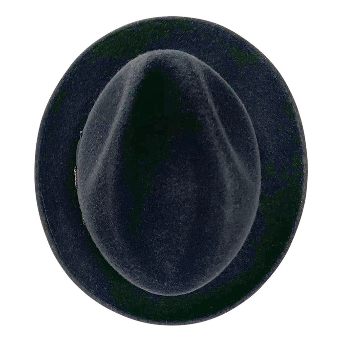 Short Brim Panama Hat Handmade from 100% Oaxacan Wool - Black - Stockyard X 'The Leather Store'