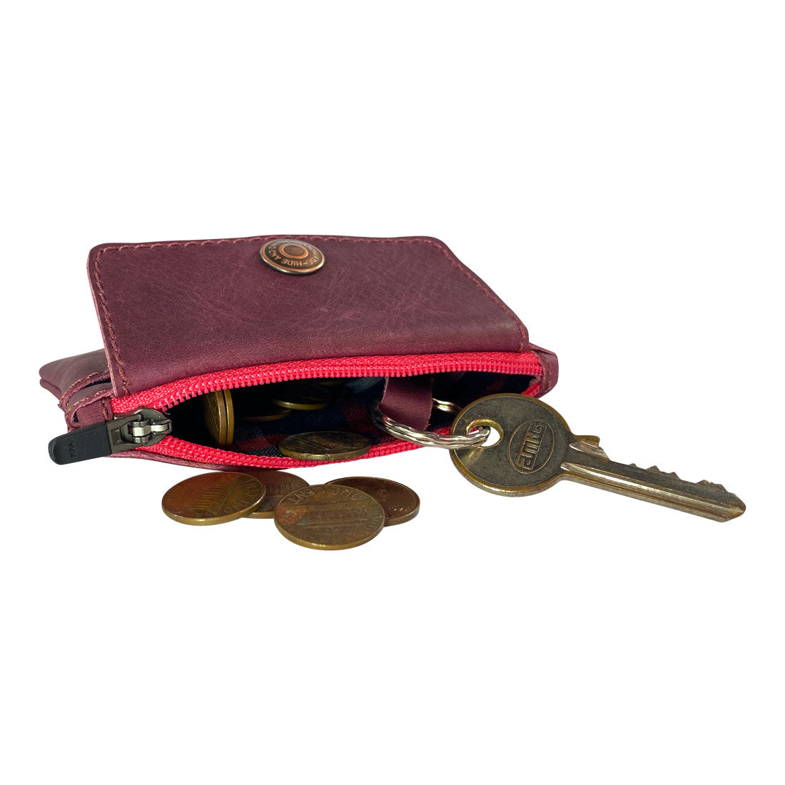 Key Holder Pouch with Zipper - Stockyard X 'The Leather Store'