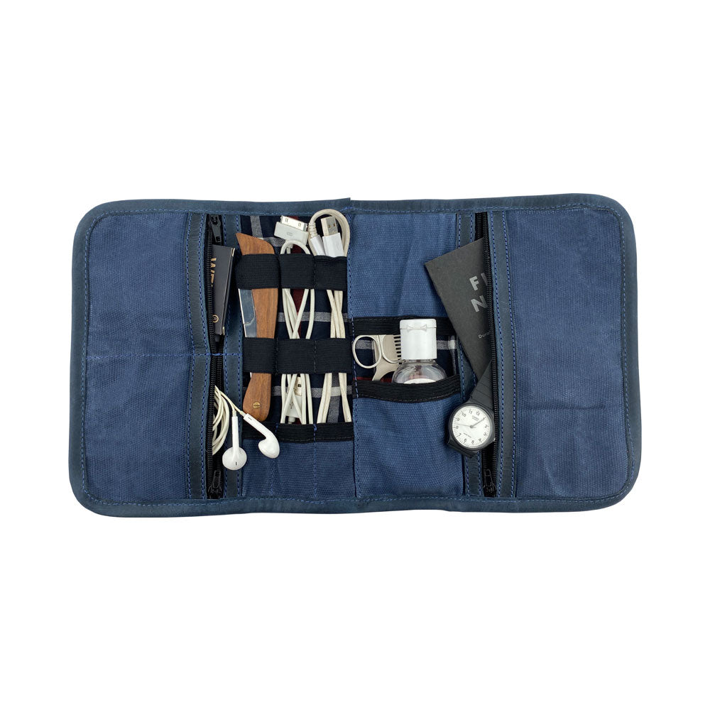 Multi Purpose Travel Organizer Roll For Cables - Stockyard X 'The Leather Store'