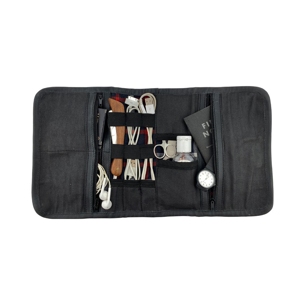 Multi Purpose Travel Organizer Roll For Cables - Stockyard X 'The Leather Store'