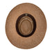 Angel Eyes Wide Brim Hat Handmade from Wood Pulp Raffia - Dark Brown - Stockyard X 'The Leather Store'