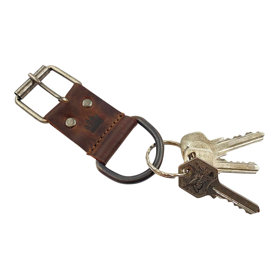 Taco Dog Big Dog Collar Keychain - Featuring a sleek design with keys attached, showcasing the durability and charm of artisan craftsmanship in full grain leather. Big Dog Collar Keychain - Functional, Durable, Lightweight, All Natural Accessory - Great Gift for Any Dog Lover, Full Grain Leather, StockyardX, Small Batch Production, Hand Cut, Hand Sewn, Fire Branded, Artisan, Handmade in La Antigua Guatemala & Oaxaca Mexico.