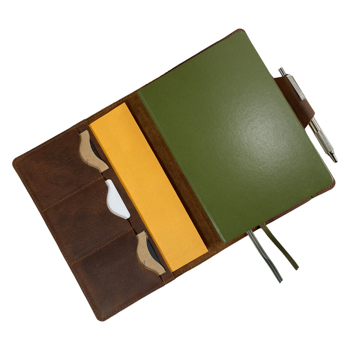 A5 Notebook Cover with Card Slots - Stockyard X 'The Leather Store'