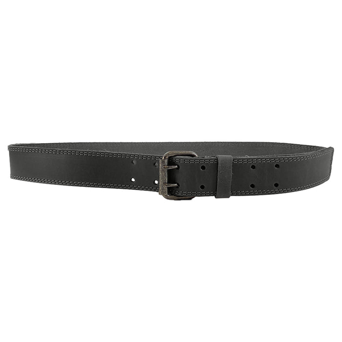 Two Row Stitch Double Prong Buckle Belt - Stockyard X 'The Leather Store'