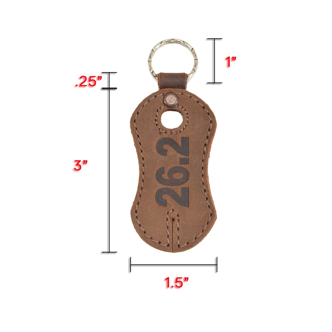 Marathon Runner's 26.2 Keychain Ring - Stockyard X 'The Leather Store'