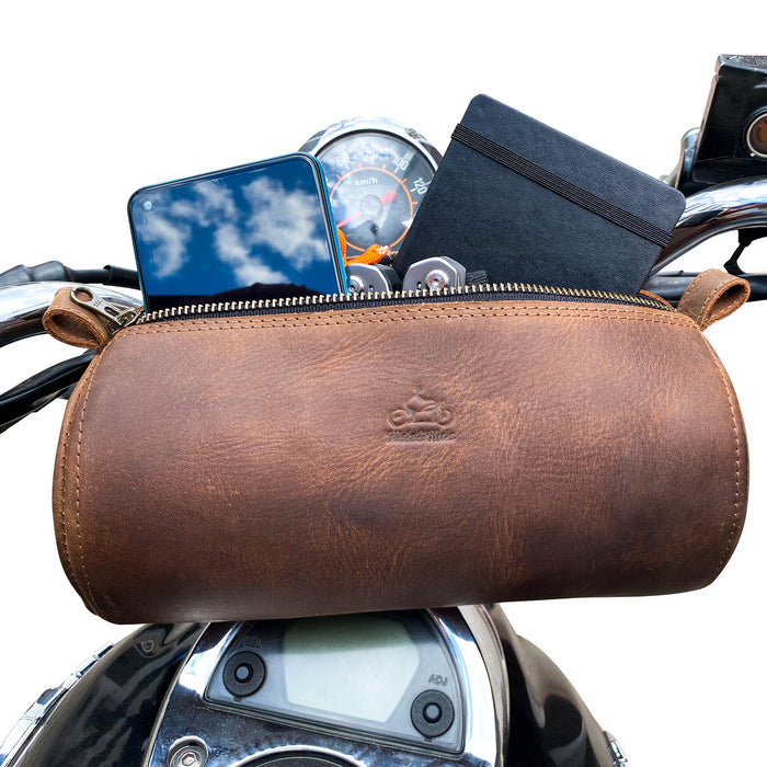 Motorcycle Handlebar Bag - Stockyard X 'The Leather Store'