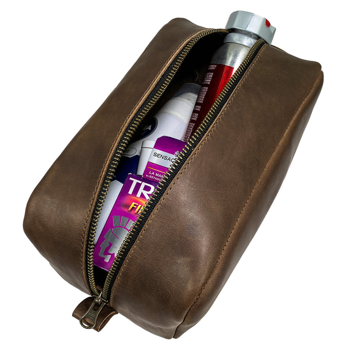 Toiletry Bag with Handle - Stockyard X 'The Leather Store'