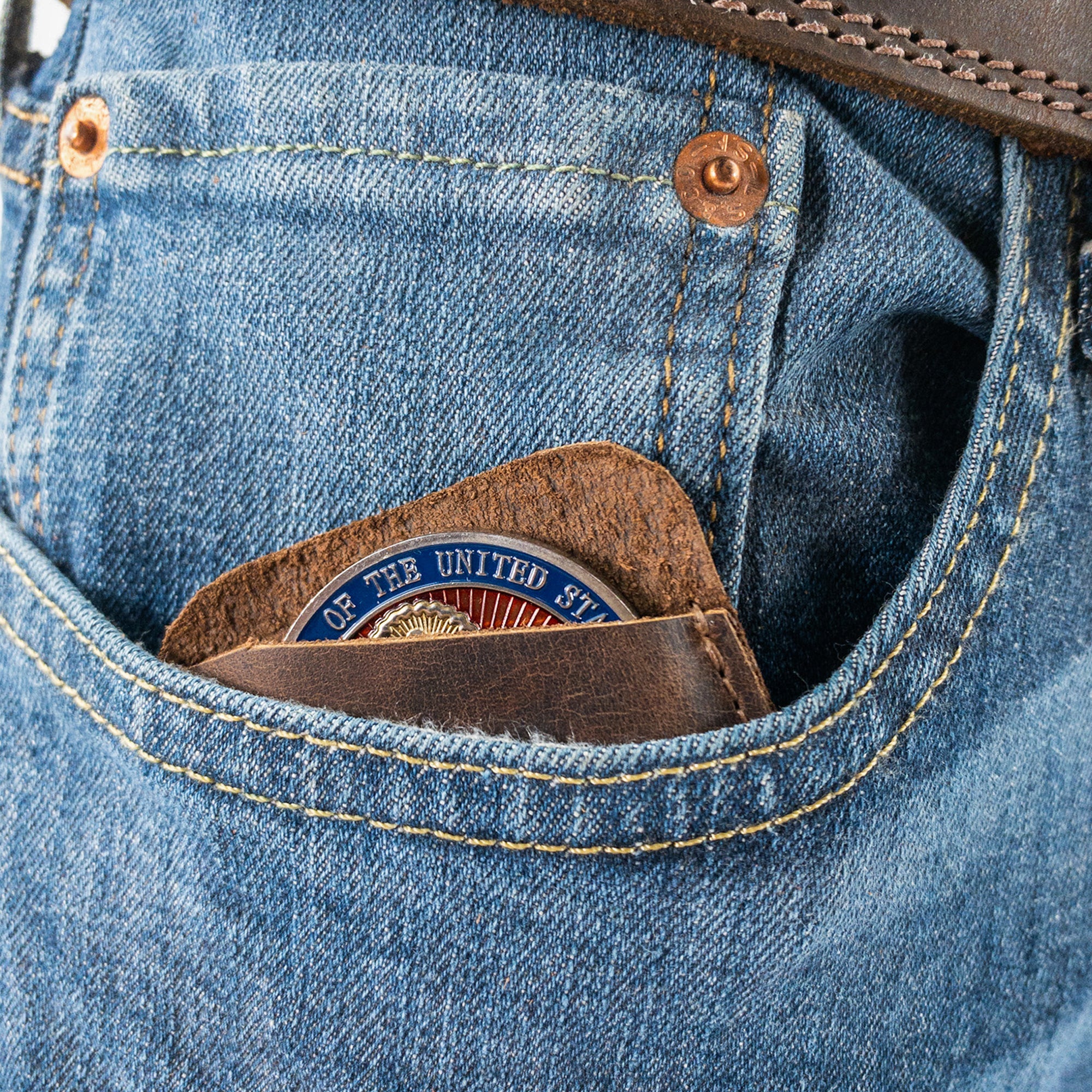 Squared Coin Case - Stockyard X 'The Leather Store'