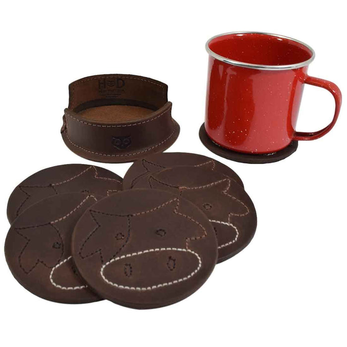 Milk Cow Classic Shaped Coaster Set (6-Pack) - Stockyard X 'The Leather Store'