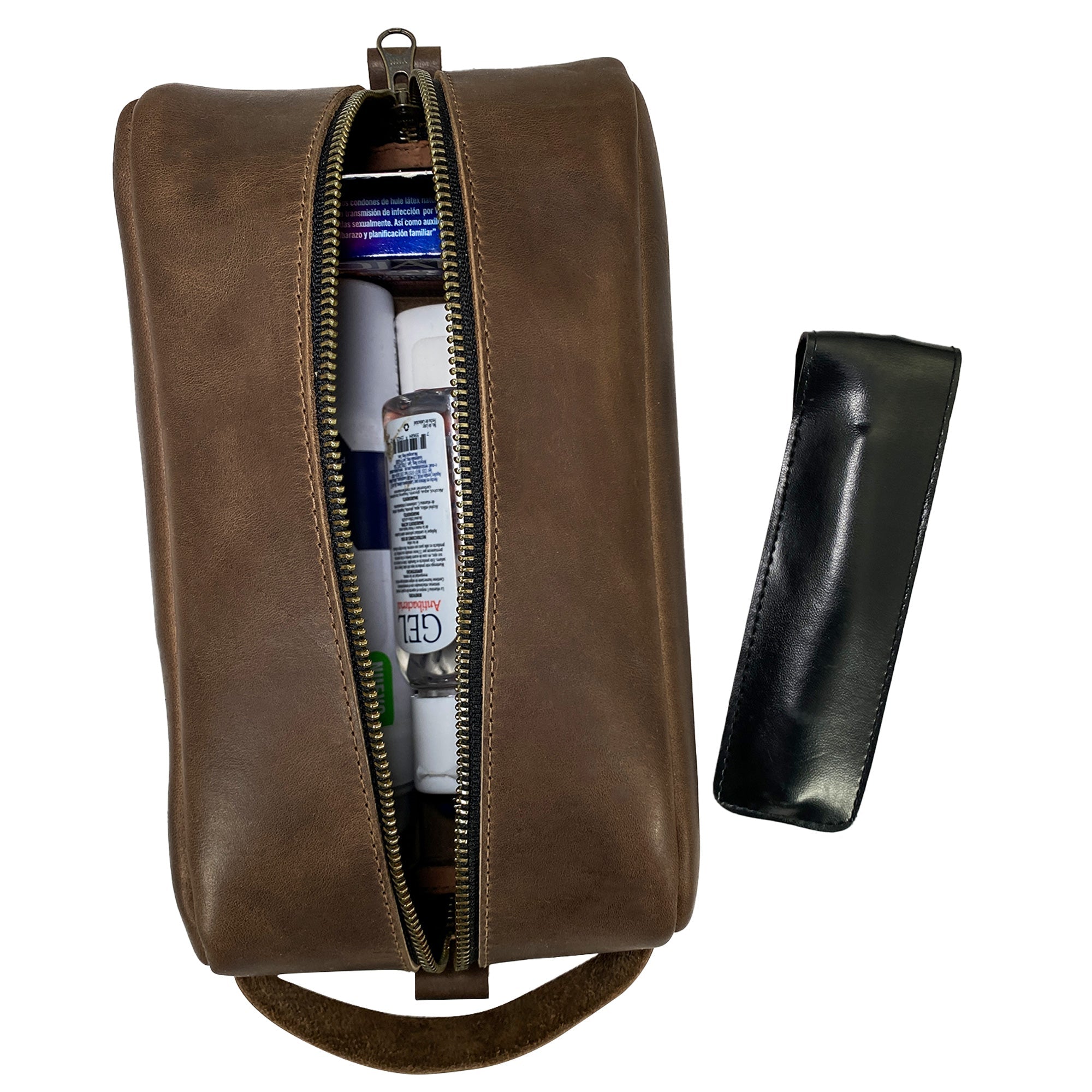 Toiletry Bag with Handle - Stockyard X 'The Leather Store'