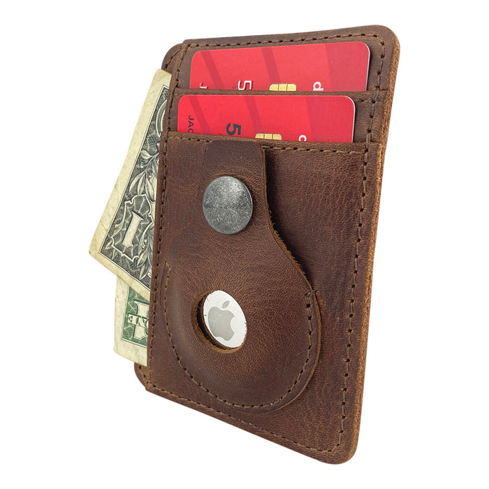 AirTag Vertical Card Holder - Stockyard X 'The Leather Store'