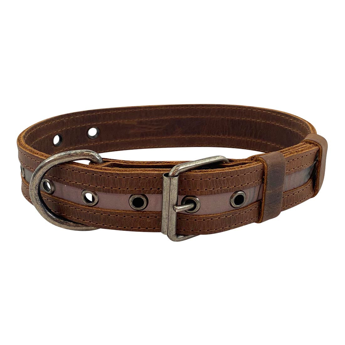 Rustic Reflective Dog Collar - Stockyard X 'The Leather Store'