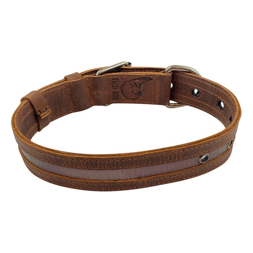 Rustic Reflective Dog Collar - Stockyard X 'The Leather Store'