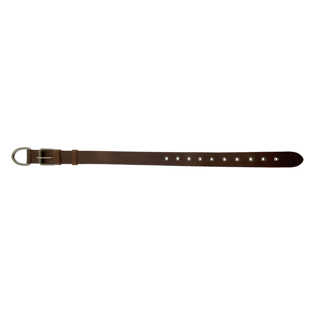 Elegant Thick Leather Dog Collar for Medium Size Dog (12 to 21 Inches) by Taco Dog, perfect for your furry friend. Made of thick full grain leather, this collar is a small batch production, hand cut and sewn with care. Artisan crafted in La Antigua Guatemala.