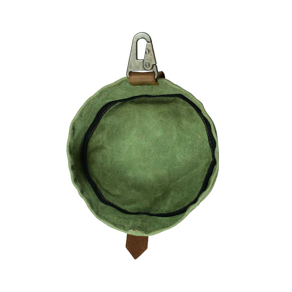 Waxed Canvas Travel Dog Bowl - Stockyard X 'The Leather Store'