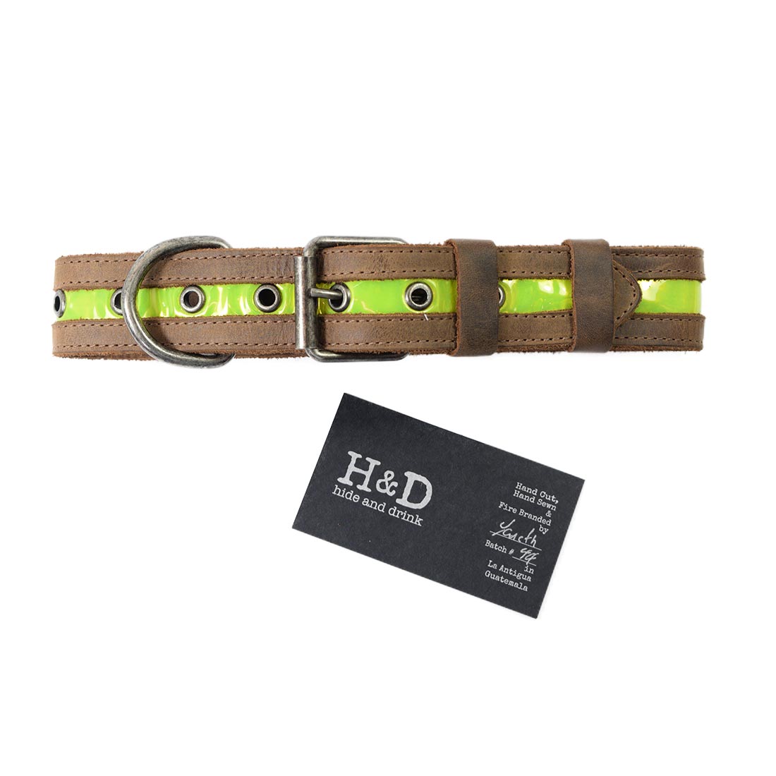 Dog Collar Reflective  (12 to 21 inches) - Stockyard X 'The Leather Store'