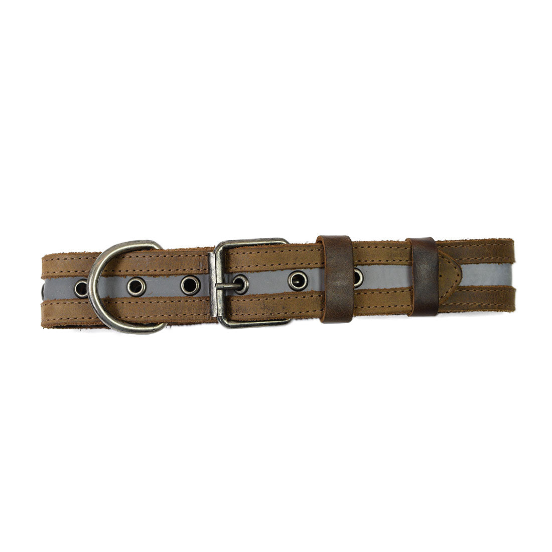 Dog Collar Reflective  (12 to 21 inches) - Stockyard X 'The Leather Store'