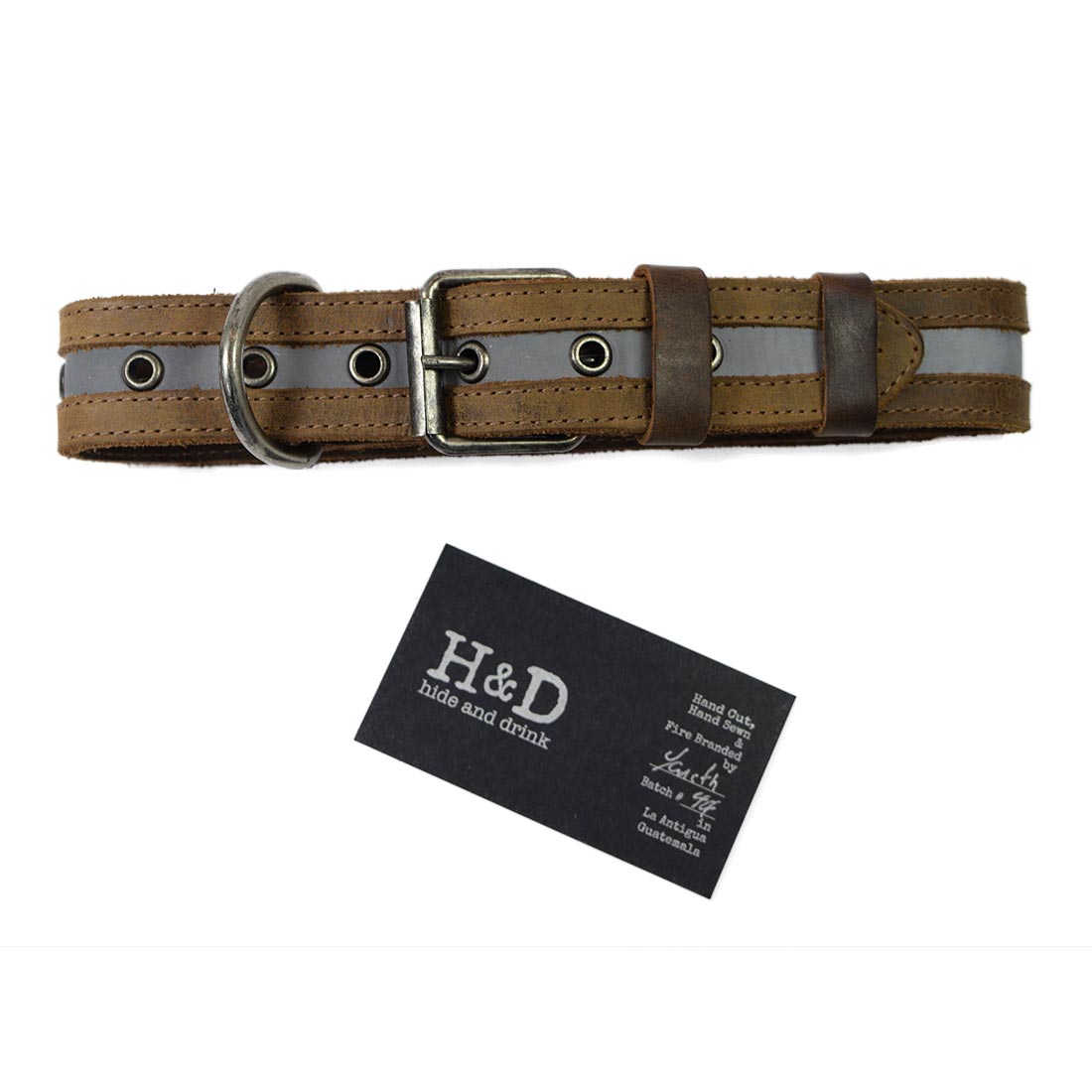 Dog Collar Reflective  (12 to 21 inches) - Stockyard X 'The Leather Store'