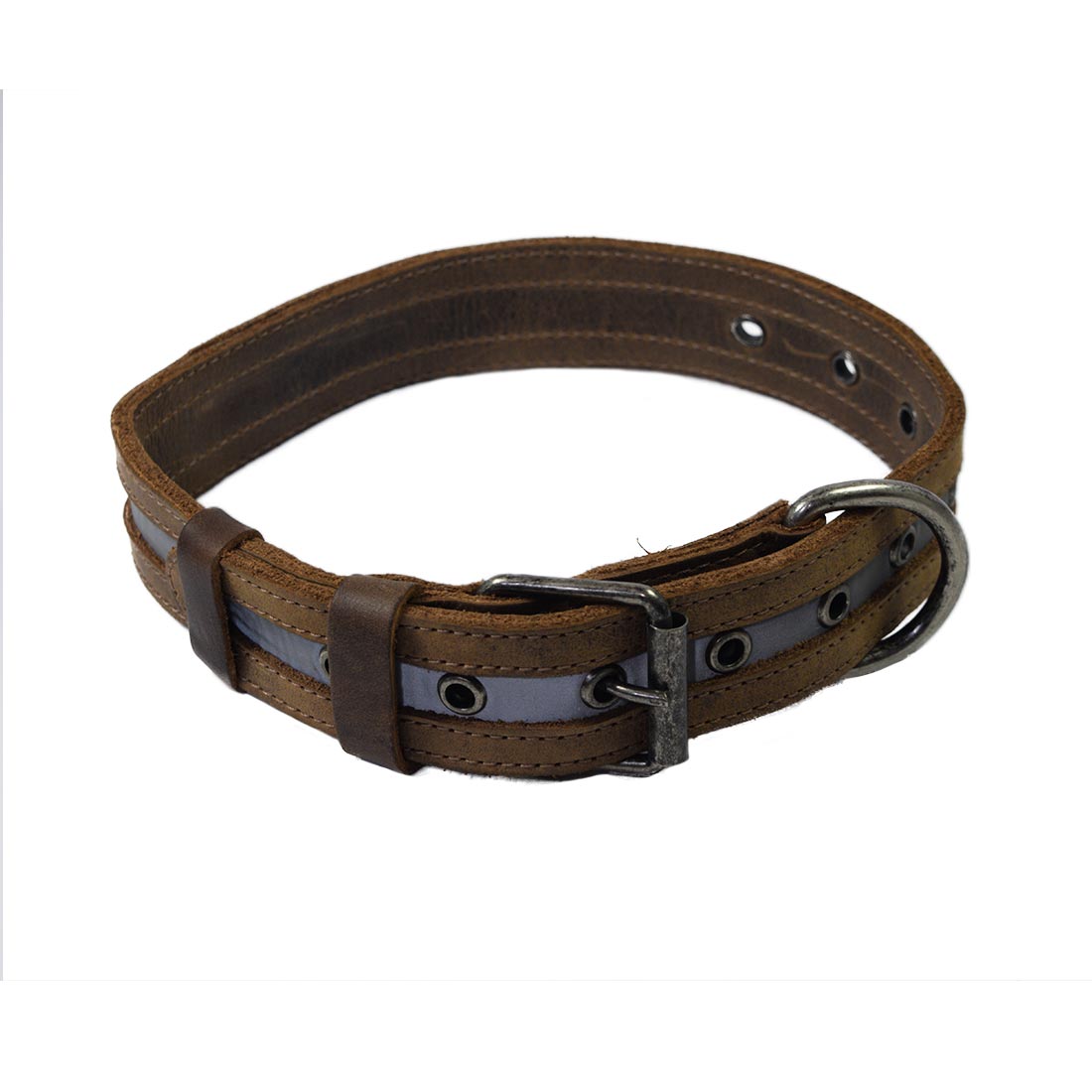 Dog Collar Reflective  (12 to 21 inches) - Stockyard X 'The Leather Store'