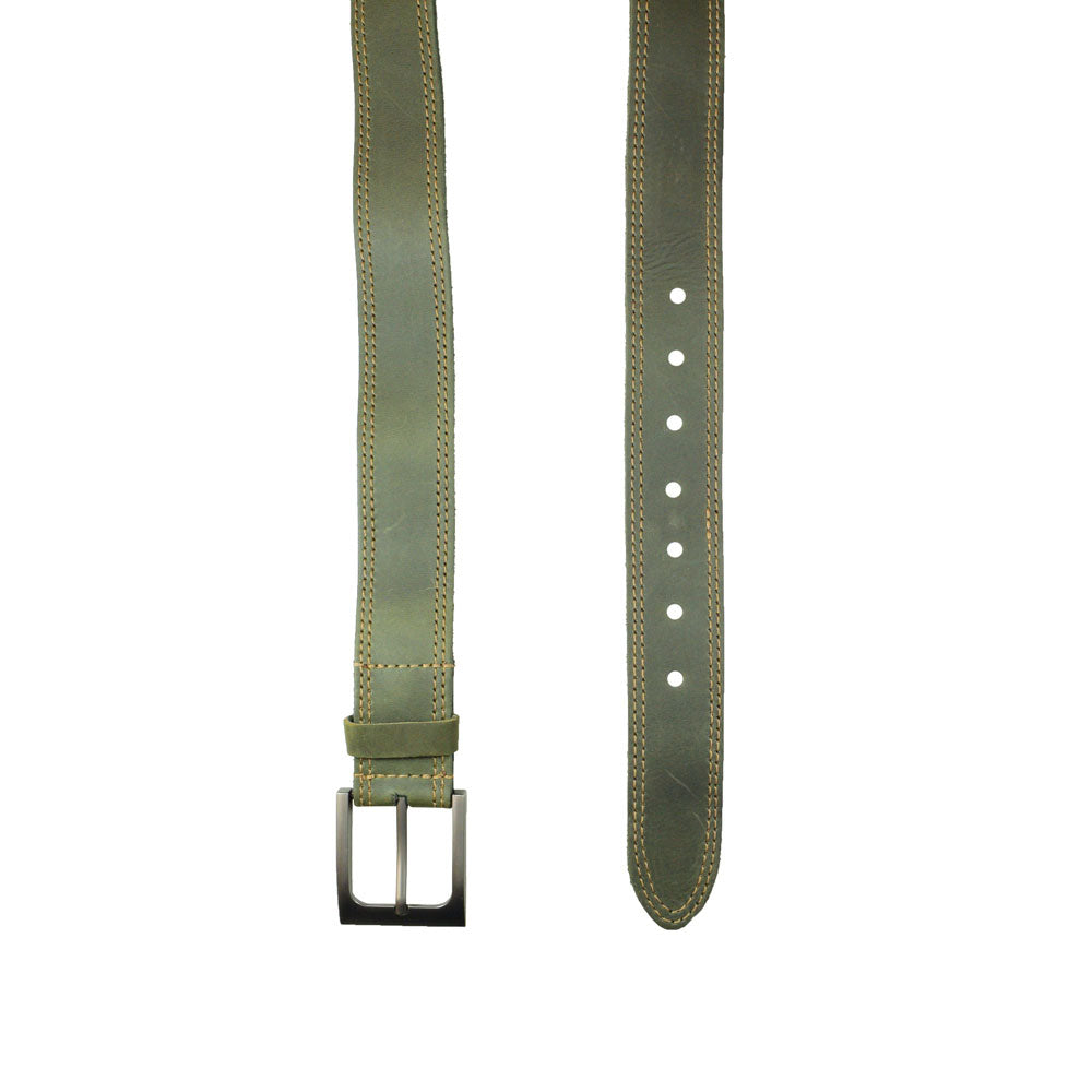 Two Row Stitch Leather Belt - Stockyard X 'The Leather Store'
