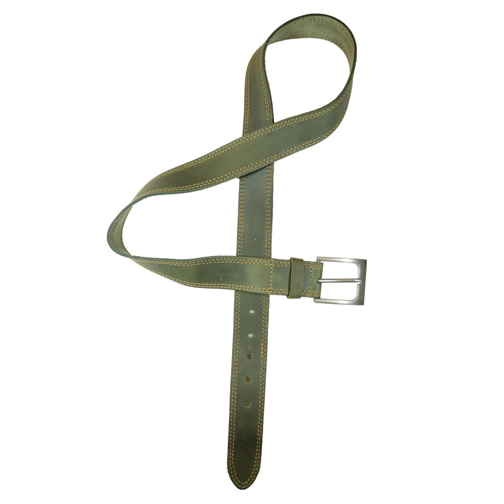 Two Row Stitch Leather Belt - Stockyard X 'The Leather Store'