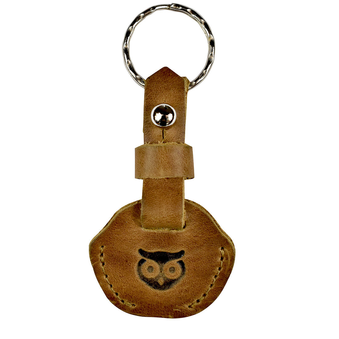 Hide & Drink Single Key Sleeve, a stylish and functional key ring holder with a vintage leather cover. This artisan product, crafted from full grain leather, emphasizes the quality of handmade goods from La Antigua Guatemala.