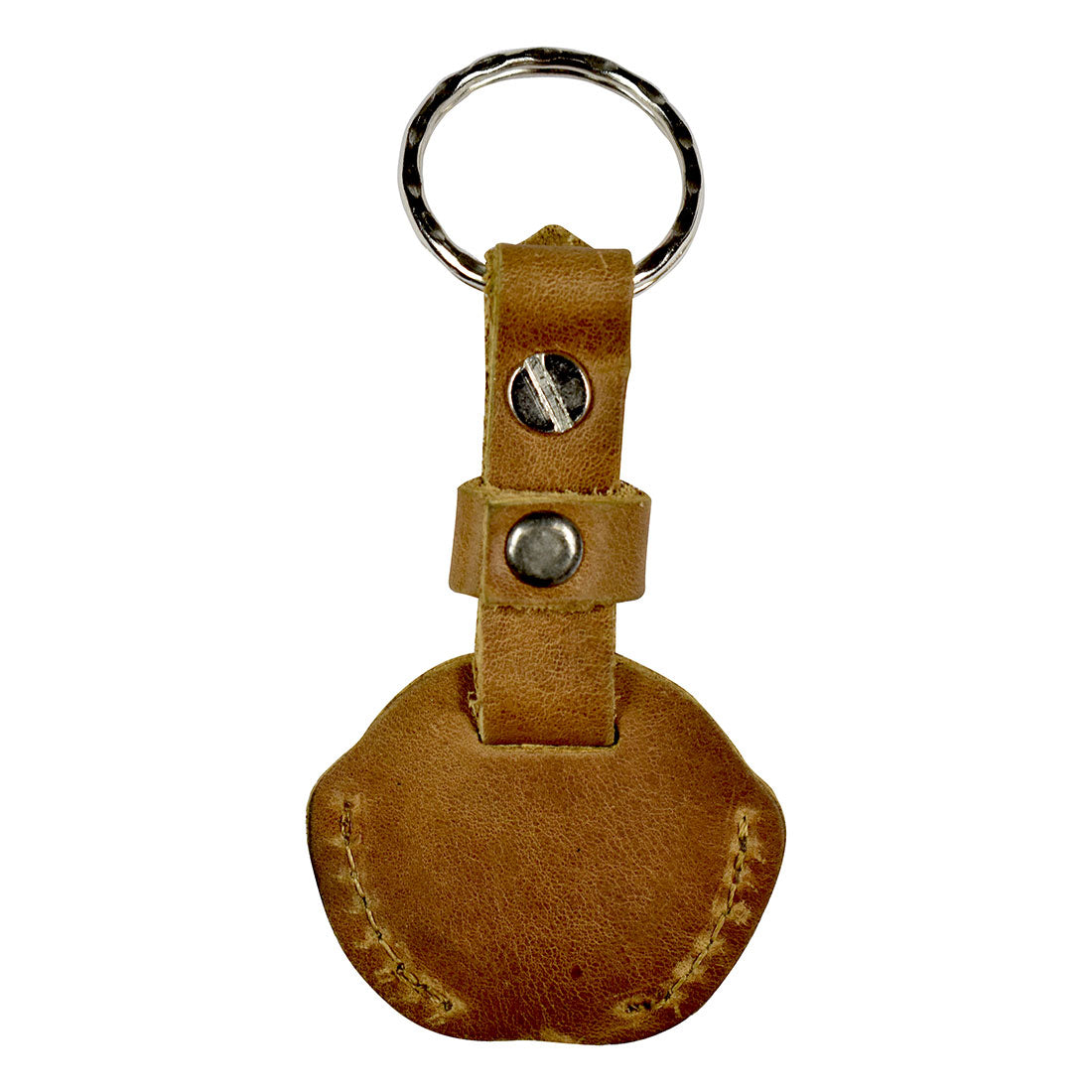 Hide & Drink Single Key Sleeve, featuring a vintage design key ring holder made from premium full grain leather. This artisan-crafted piece is handmade in La Antigua Guatemala, representing small batch production.
