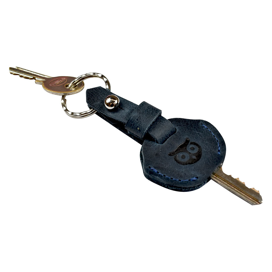Hide & Drink Single Key Sleeve, an artisan-crafted key ring holder with a vintage leather cover. Made from premium full grain leather, representing small batch production from La Antigua Guatemala.