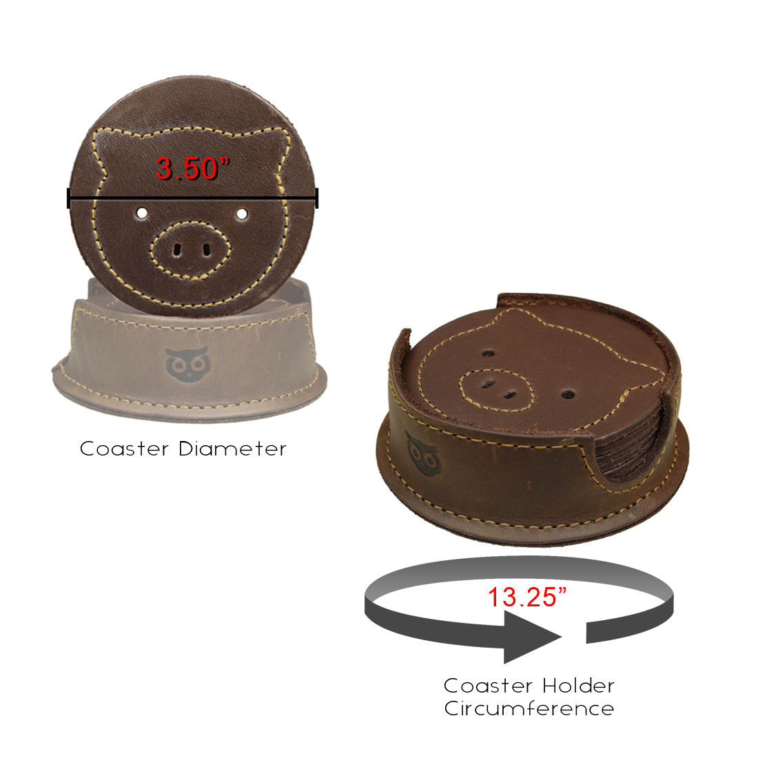 Piggy Coasters (6 pack) - Stockyard X 'The Leather Store'