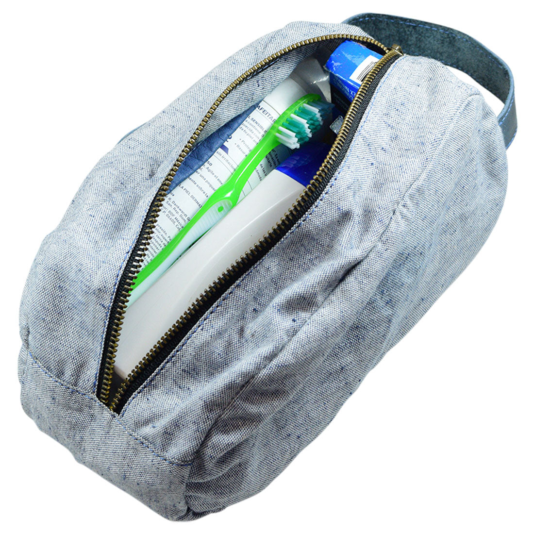 Denim Toiletry Bag - Stockyard X 'The Leather Store'