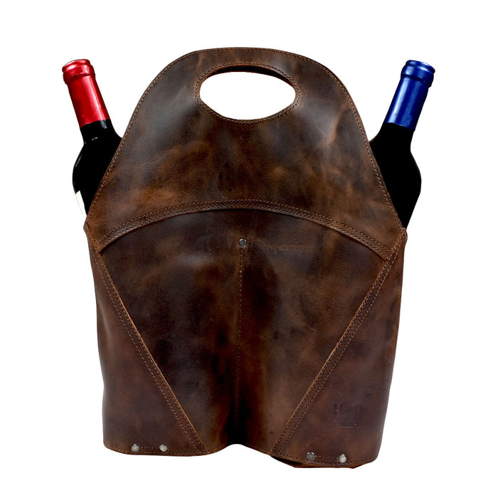 Double Bottle Wine Carrier - Stockyard X 'The Leather Store'