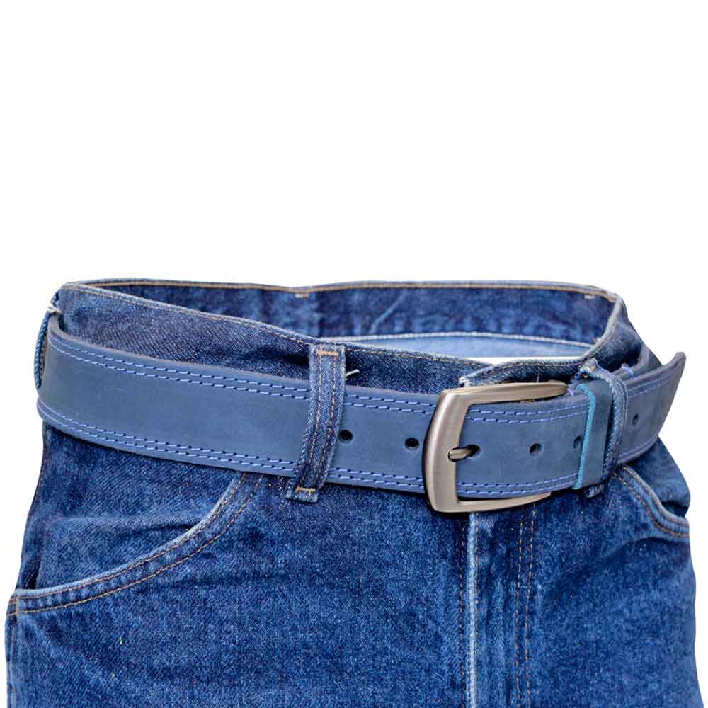 Two Row Stitch Leather Belt - Stockyard X 'The Leather Store'