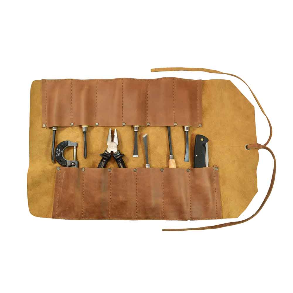 Hide & Drink Tool Roll (12 Pockets): Showcasing the refined details of the leather tool roll, ensuring durability and elegance combined for serious tool users. Tool Bag Roll Up, 12 Slot Heavy Duty Tool Roll Bag Organizer, Tool Roll Up Bag, Portable Tool Wrap Roll Bags for Travel, Durable Tool Kit Folding Tool Pouch Roll Up Mechanic Gifts for Men, Full Grain Leather, StockyardX, Small Batch Production, Hand Cut, Hand Sewn, Fire Branded, Artisan, Handmade in La Antigua Guatemala & Oaxaca Mexico.