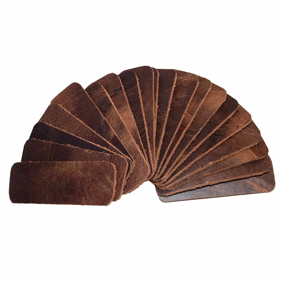 Leather Rounded Rectangular 0.75 x 2 in. (Set of 20) - Stockyard X 'The Leather Store'