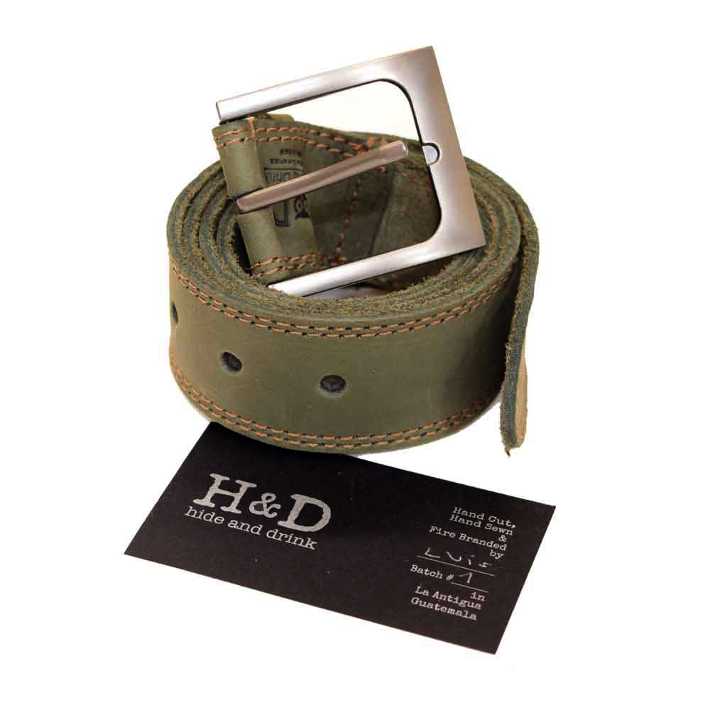 Two Row Stitch Leather Belt - Stockyard X 'The Leather Store'