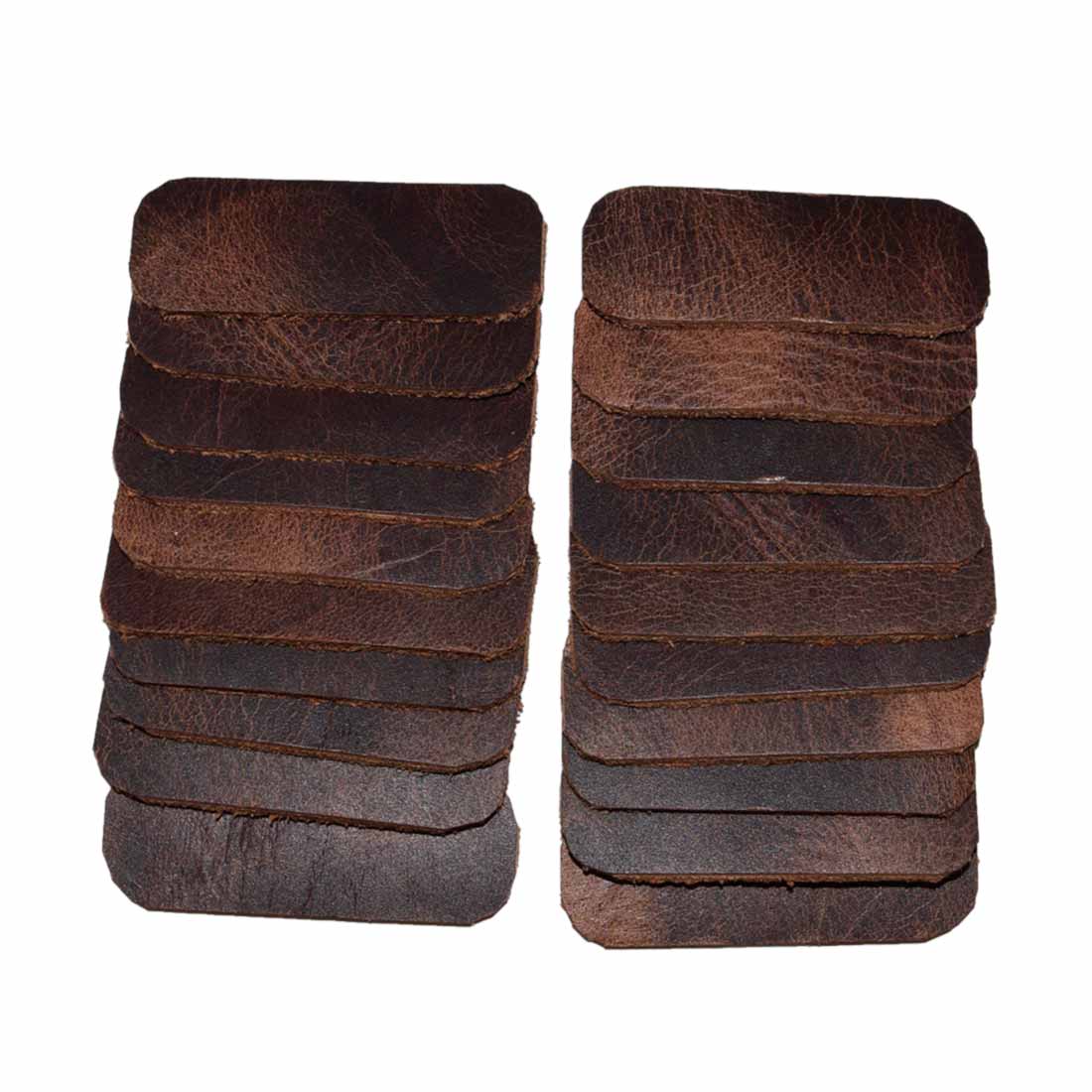 Leather Rounded Rectangular Shapes 1 x 3 in. (Set of 20) - Stockyard X 'The Leather Store'