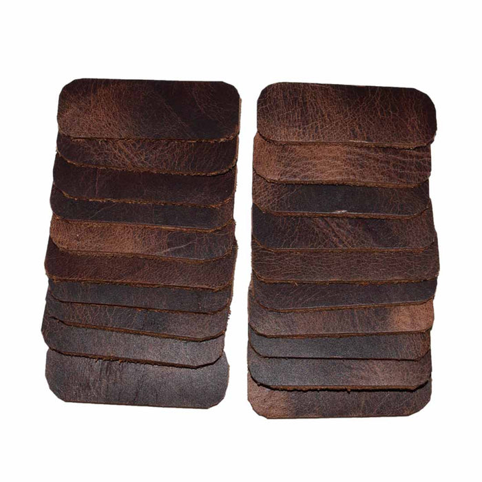 Leather Rounded Rectangular Shapes  1 x 3 in. (Set of 20) - Stockyard X 'The Leather Store'
