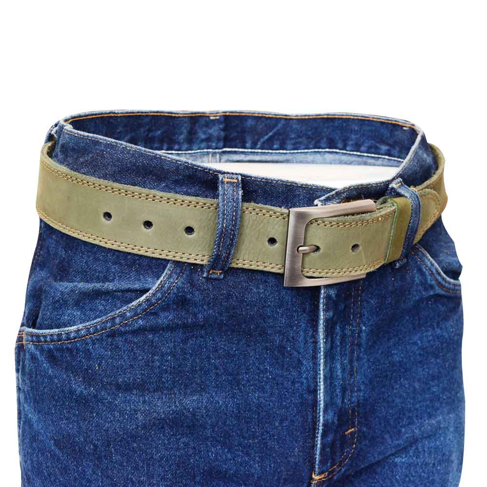 Two Row Stitch Leather Belt - Stockyard X 'The Leather Store'