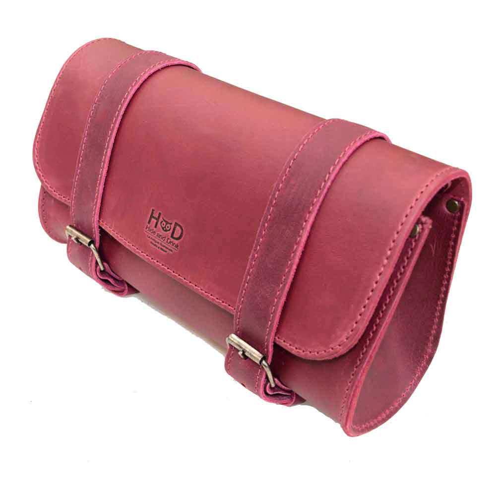 Hide & Drink Leather Motorcycle Tool Bag with unique details made from fine Full Grain Leather, ideal for motorcyclists requiring a reliable Biker Bag for Tools and Essentials. This stylish Handlebar Bag with Adjustable Straps serves excellently as a Tool Organizer, demonstrating artisan skills from La Antigua Guatemala & Oaxaca Mexico.