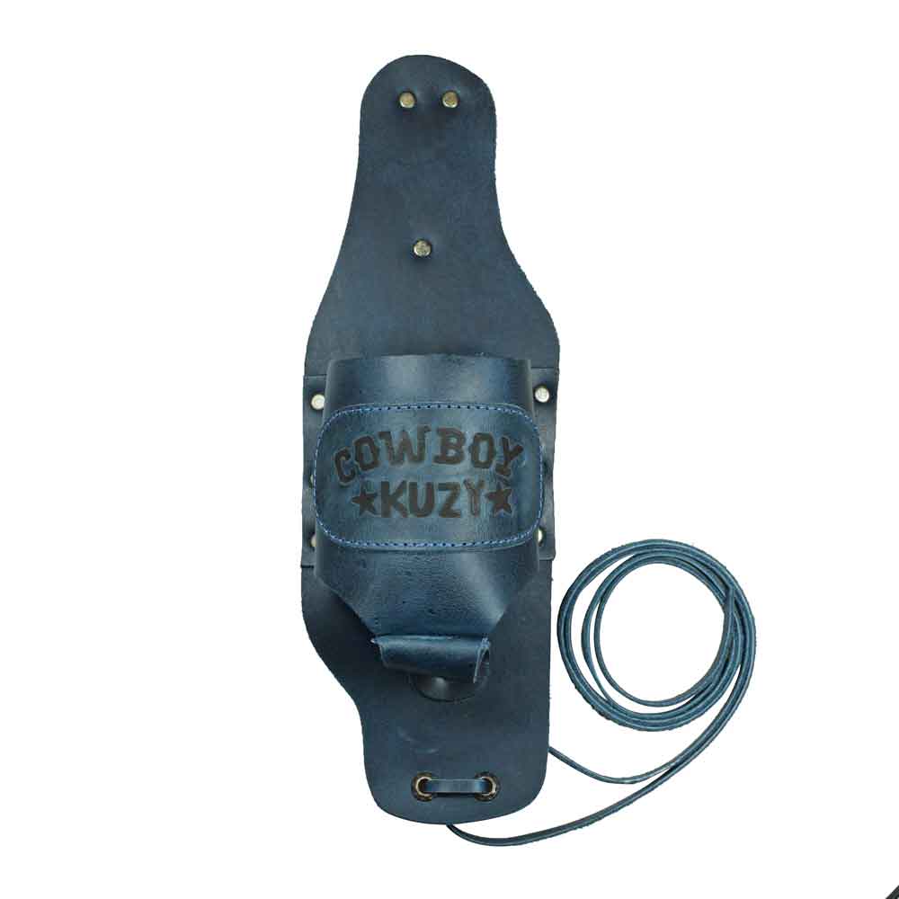 Hide & Drink Beer Holster Cowboy Buzy, a practical Beer Holster for Cowboy designed for hands-free enjoyment. This Western Bottle Leg Grip, crafted from high-quality full grain leather, reflects small batch production and artisan craftsmanship from La Antigua Guatemala.