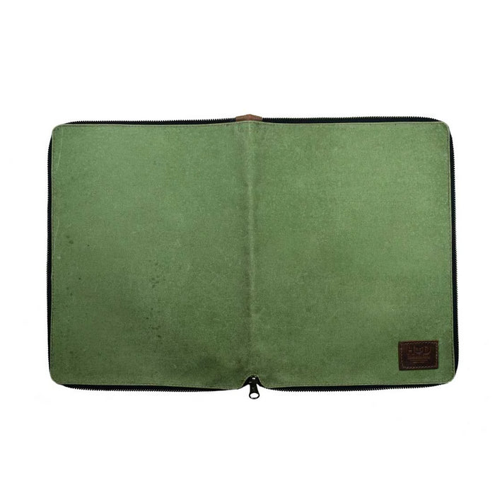 Waxed Canvas Zippered Journal Cover for Moleskine XXL (8.5 x 11 in.) Notebook NOT Included.