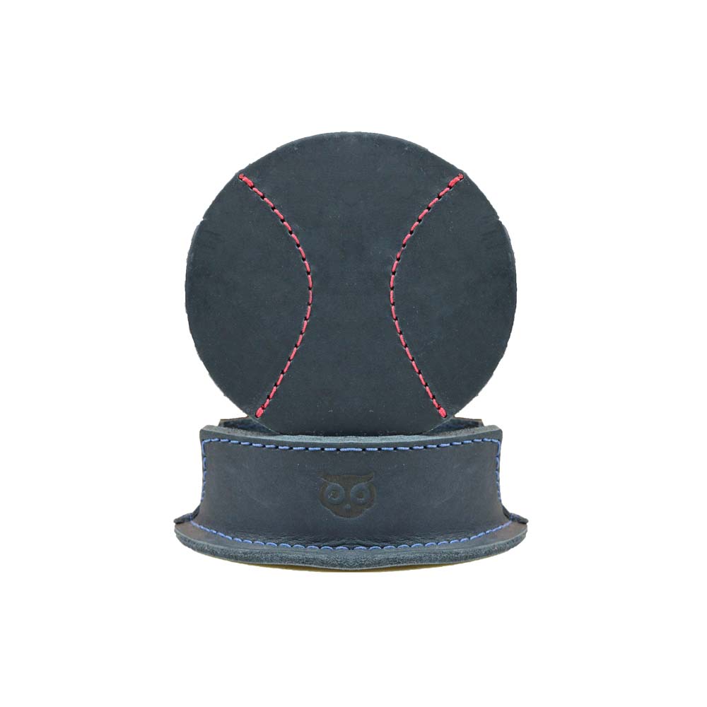 Thick Leather Baseball Coasters (6-Pack) - Stockyard X 'The Leather Store'