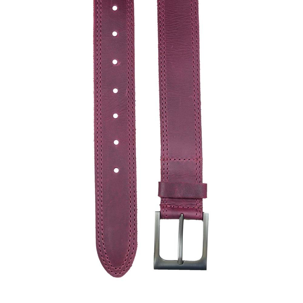 Two Row Stitch Leather Belt - Stockyard X 'The Leather Store'