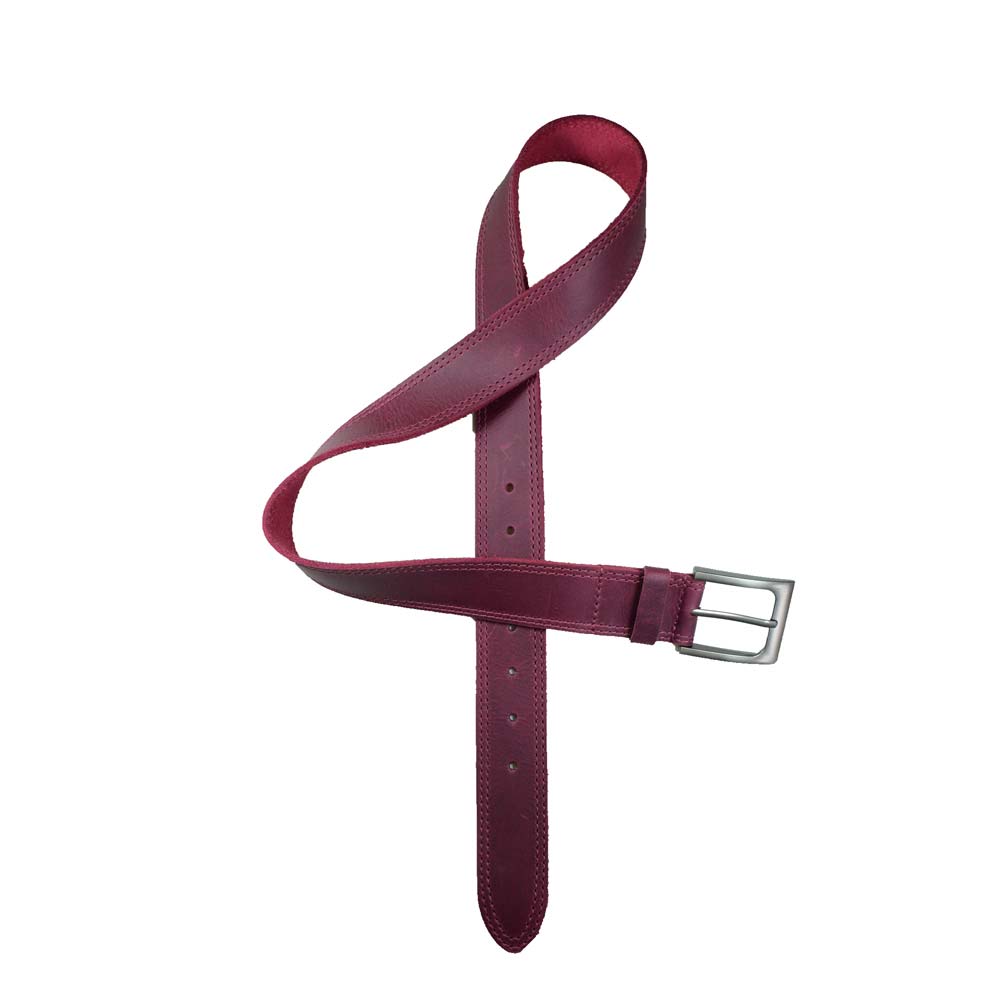 Two Row Stitch Leather Belt - Stockyard X 'The Leather Store'