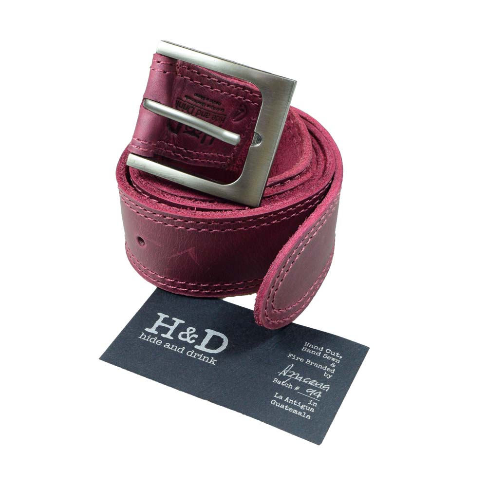 Two Row Stitch Leather Belt - Stockyard X 'The Leather Store'