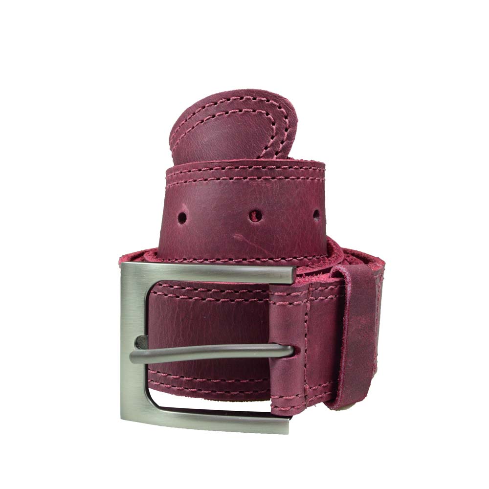 Two Row Stitch Leather Belt - Stockyard X 'The Leather Store'