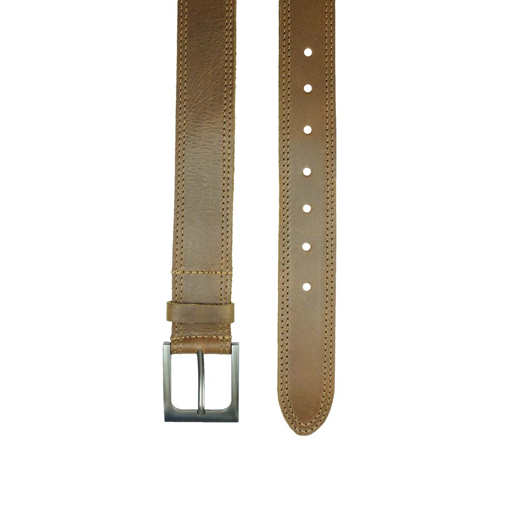 Two Row Stitch Leather Belt - Stockyard X 'The Leather Store'